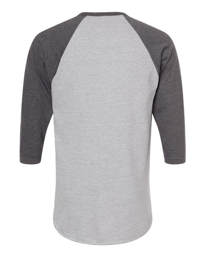 Tultex Fine Jersey Raglan T-Shirt 245 #color_Heather Grey/ Heather Charcoal