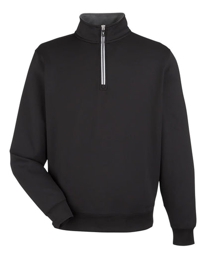 Fairway & Greene Men's Caves Tech Quarter-Zip Pullover C11512 #color_Black/ Dark Shadow Grey Heather