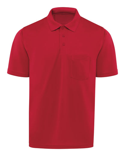 Red Kap Men's Performance Knit Pocket Polo SK98 #color_Red