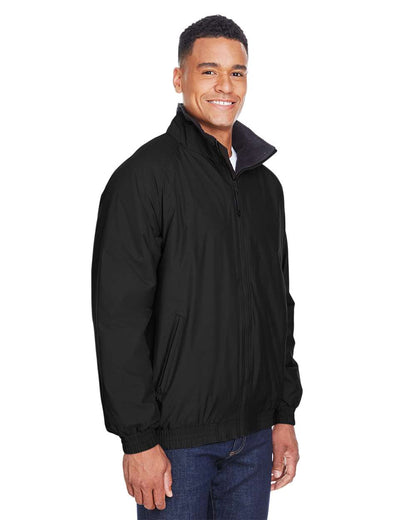 Harriton Unisex Fleece Lined Nylon Jacket M740 #colormdl_Black/ Black
