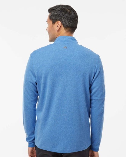 Adidas Men's 3-Stripe Quarter-Zip Sweater Pullover A554 #colormdl_Focus Blue Melange