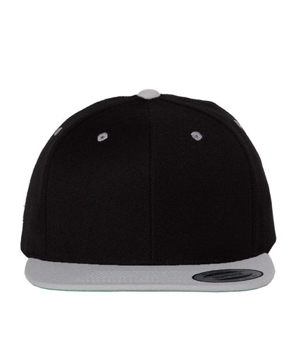 YP Classics Premium Flat Bill Snapback Cap 6089M #color_Black/ Silver