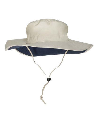 Adams Headwear Extreme Adventurer Bucket Hat XP101 #color_Stone/ Navy