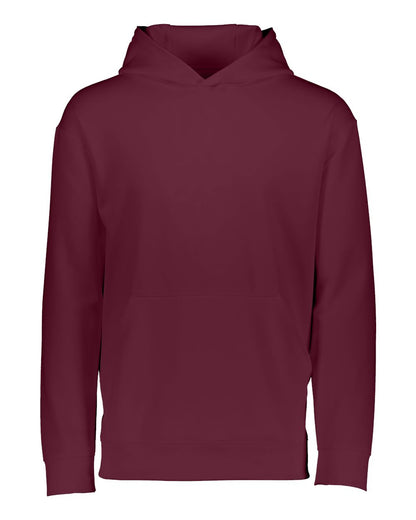 Augusta Sportswear Youth Wicking Fleece Hooded Sweatshirt 5506 #color_Maroon