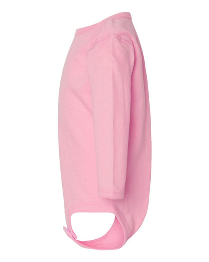 Rabbit Skins Infant Fine Jersey Long Sleeve Bodysuit 4421 #color_Pink
