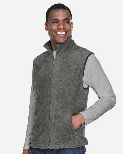 Harriton Unisex Fleece Full-Zip Vest M985 #colormdl_Charcoal