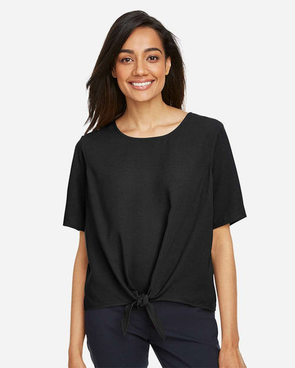 Devon & Jones Women's Perfect Fit™ Tie Front Blouse DP617W #colormdl_Black