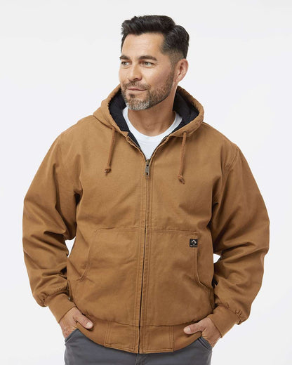 DRI DUCK Men's Tall Cheyenne Boulder Cloth™ Hooded Jacket with Tricot Quilt Lining 5020T #colormdl_Saddle