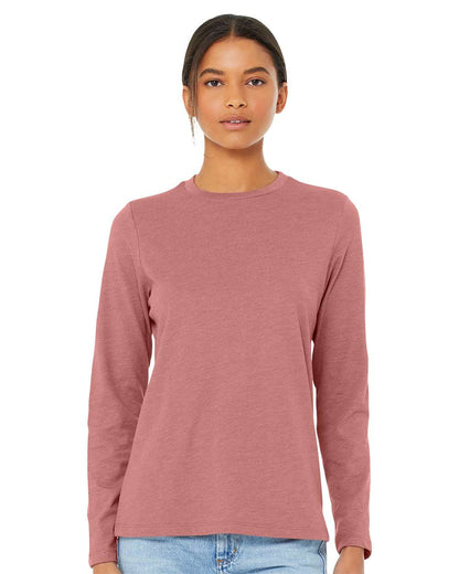 BELLA + CANVAS Women’s Jersey Long Sleeve Tee 6500 #colormdl_Heather Mauve