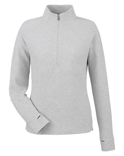 North End Women's Spirit Textured Quarter-Zip Pullover NE725W #color_Platinum Heather