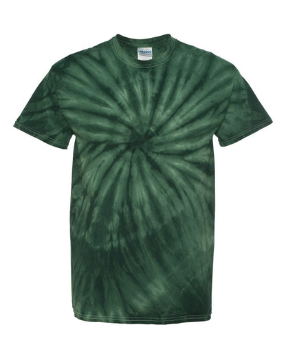 Dyenomite Cyclone Pinwheel Tie-Dyed T-Shirt 200CY #color_Forest