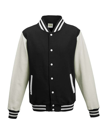 AWDis Youth Heavyweight Letterman Jacket JHY043 #color_Jet Black/ White