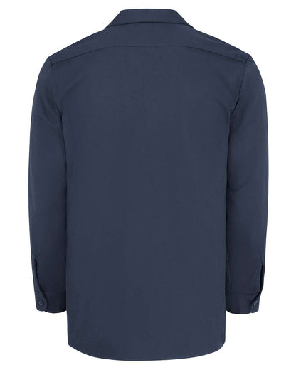 Dickies Industrial Cotton Long Sleeve Work Shirt - Tall Sizes L307T #color_Dark Navy