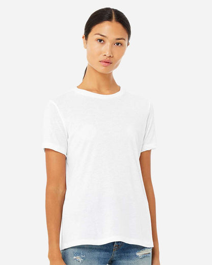 BELLA + CANVAS Women’s Relaxed Fit Triblend Tee 6413 #colormdl_Solid White Triblend