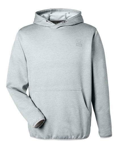 HUK Men's Coldfront+ Performance Hooded Sweatshirt H130093 #color_Harbor Mist Heather