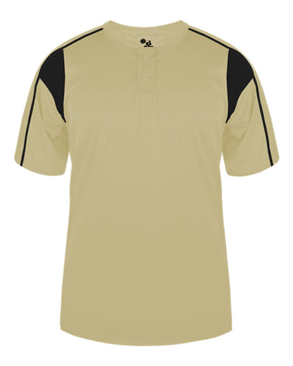 Alleson Athletic Men's B-Core Pro Placket Jersey 7937 #color_Vegas Gold/ Black