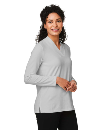 Devon & Jones Women's Raleigh Shawl Collar Knit Top DP121W #colormdl_Grey