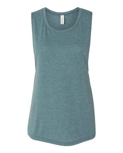 BELLA + CANVAS Women's Flowy Scoop Muscle Tank 8803 #color_Heather Deep Teal