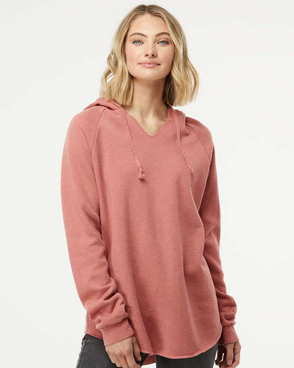 Independent Trading Co. Women’s Lightweight California Wave Wash Hooded Sweatshirt PRM2500 #colormdl_Dusty Rose