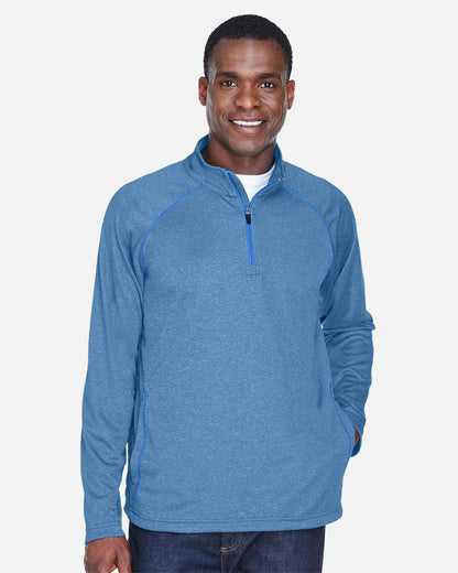 Devon & Jones Men's Stretch Tech-Shell® Compass Quarter-Zip Pullover DG440 #colormdl_French Blue Heather