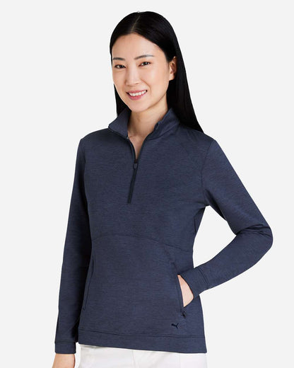 Puma Golf Women's Cloudspun Rockaway Quarter-Zip Pullover 535516 #colormdl_Navy Blazer