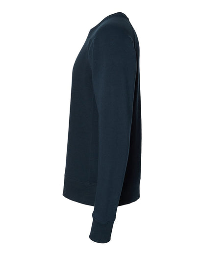 J. America Men's Ripple Fleece Raglan Crewneck Sweatshirt 8707 #color_Navy