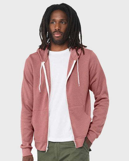 BELLA + CANVAS Sponge Fleece Full-Zip Hoodie 3739 #colormdl_Heather Mauve