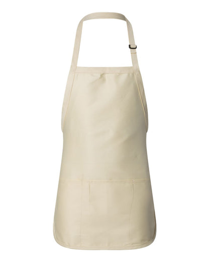 Q-Tees Full-Length Apron with Pouch Pocket Q4250 #color_Natural