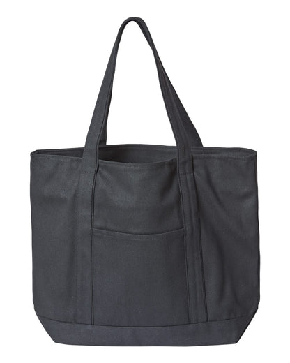 Liberty Bags XL Zippered Cotton Canvas Resort Tote 8873 #color_Black/ Black
