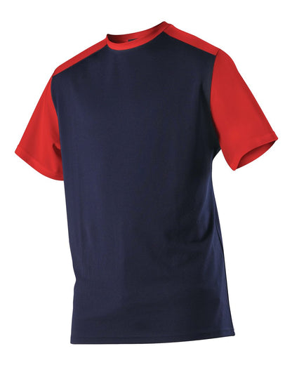 Alleson Athletic Youth Crewneck Pullover Baseball Jersey 532CJY #color_Navy/ Red