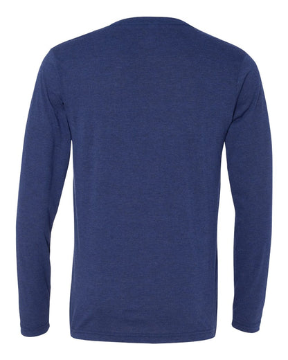 BELLA + CANVAS Unisex Long Sleeve V-Neck Tee 3425 #color_Navy Triblend