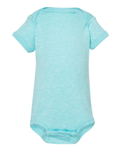 Rabbit Skins Infant Harborside Mélange Bodysuit 4491 #color_Caribbean Melange