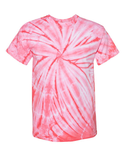 Dyenomite Cyclone Pinwheel Tie-Dyed T-Shirt 200CY #color_Coral