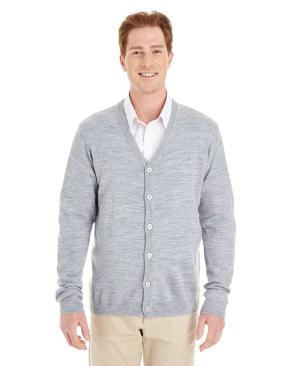 Harriton Men's Pilbloc™ V-Neck Button Cardigan Sweater M425 #colormdl_Grey Heather