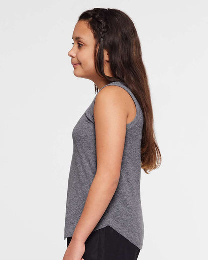 LAT Girls' Relaxed Fine Jersey Tank 2692 #colormdl_Granite Heather