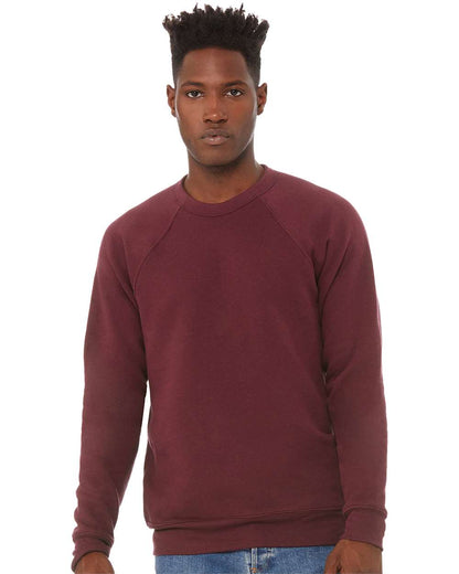 BELLA + CANVAS Sponge Fleece Raglan Crewneck Sweatshirt 3901 #colormdl_Maroon