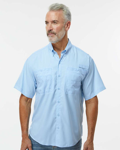 Paragon Men's Hatteras Performance Short Sleeve Fishing Shirt 700 #colormdl_Blue Mist