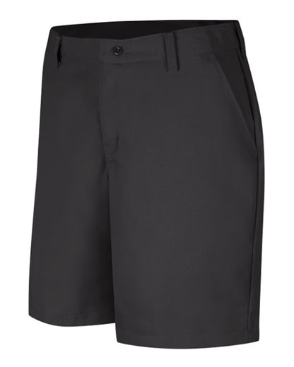 Red Kap Women's Plain Front 8" Shorts PT27 #color_Black