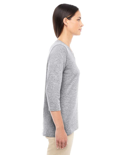 Devon & Jones Women's Perfect Fit™ Bracelet-Length V-Neck Top DP184W #colormdl_GREY HEATHER