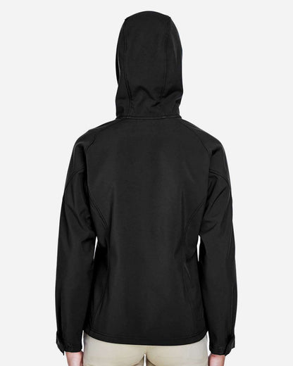 North End Women's Prospect Two-Layer Fleece Bonded Soft Shell Hooded Jacket 78166 #colormdl_Black