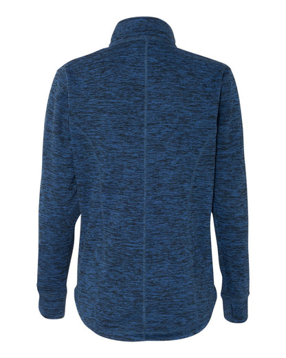 J. America Women's Cosmic Fleece Quarter-Zip Pullover 8617 #color_Royal Fleck/ Black