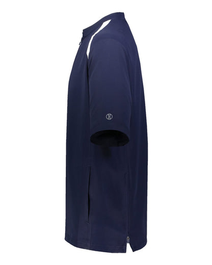 Holloway Youth Clubhouse Short Sleeve Quarter-Zip Pullover 229681 #color_Navy/ White