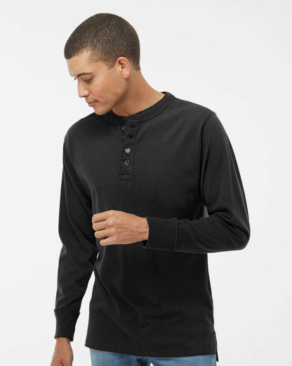 J. America Men's Vintage Brushed Jersey Henley 8244 #colormdl_Black