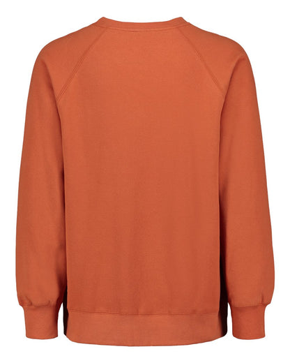 MV Sport Men's Vintage Fleece Raglan Crewneck Sweatshirt 17116 #color_Vintage Orange