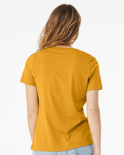 BELLA + CANVAS Women’s Relaxed Jersey V-Neck Tee 6405 #colormdl_Mustard