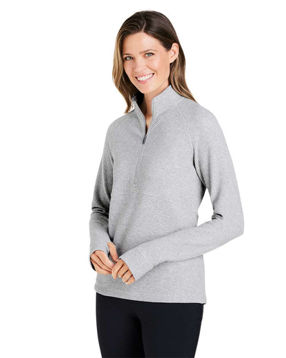 North End Women's Spirit Textured Quarter-Zip Pullover NE725W #colormdl_Platinum Heather