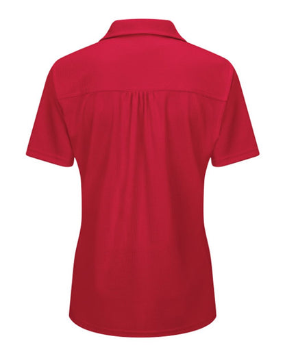 Red Kap Women's Performance Knit® Flex Series Pro Polo SK91 #color_Red