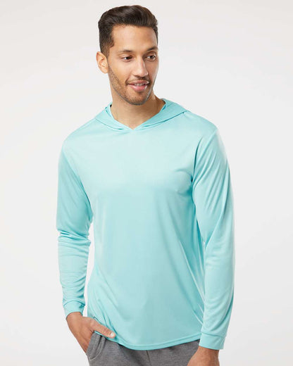 Paragon Unisex Bahama Performance Hooded Long Sleeve T-Shirt 220 #colormdl_Aqua Blue
