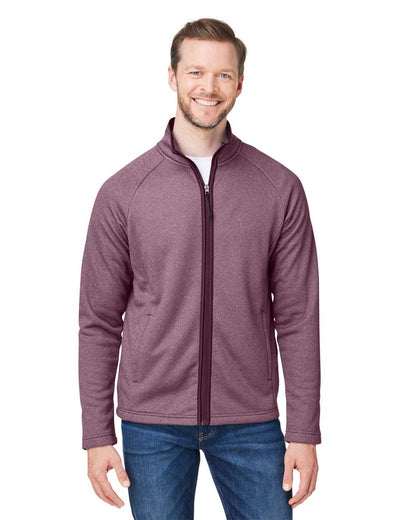 CORE365 Men's Venture Heathered Stripe Full-Zip CE72 #colormdl_Burgundy/ White