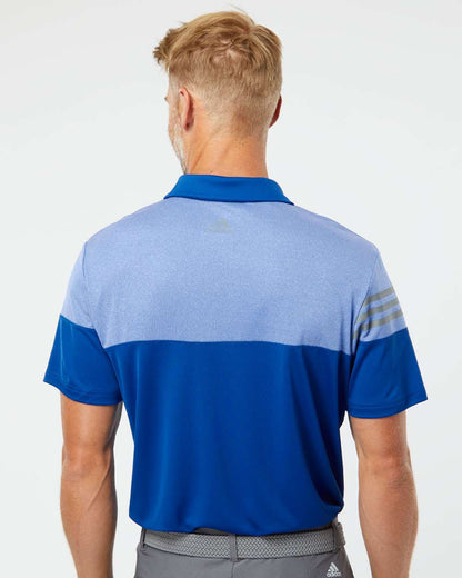 Adidas Heathered 3-Stripes Colorblocked Polo A213 #colormdl_Collegiate Royal